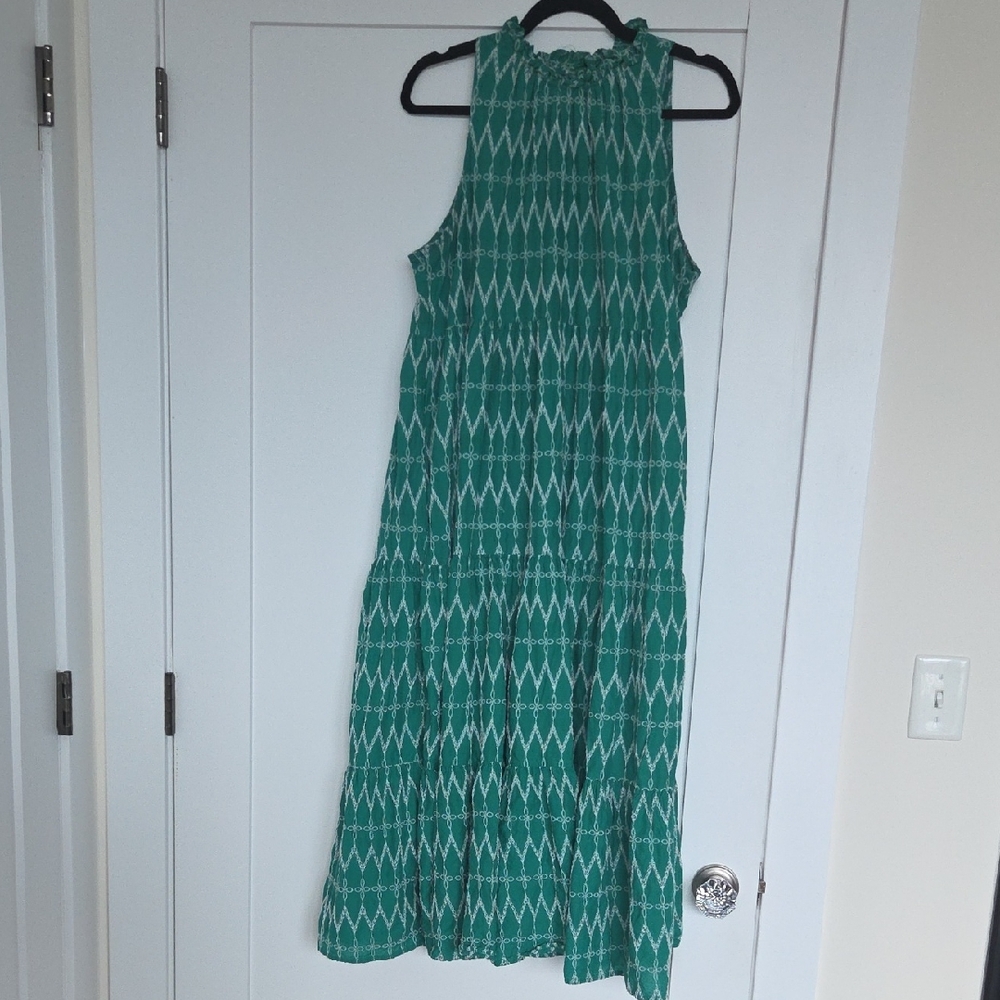 Universal Thread Teal Patterned Midi Dress
